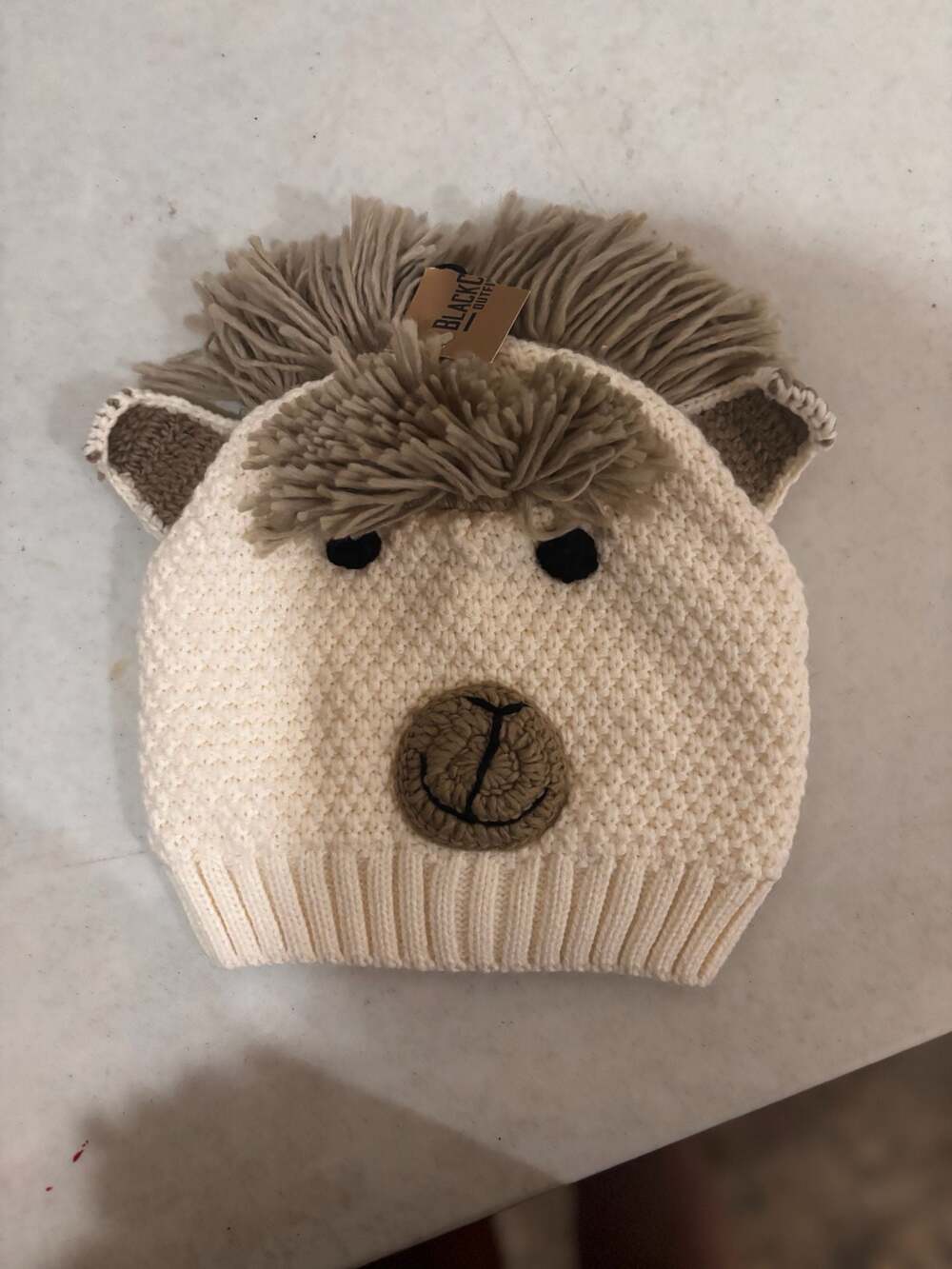 Black Clover Llama Face Kid's Knit Beanie Hat with Fringe
